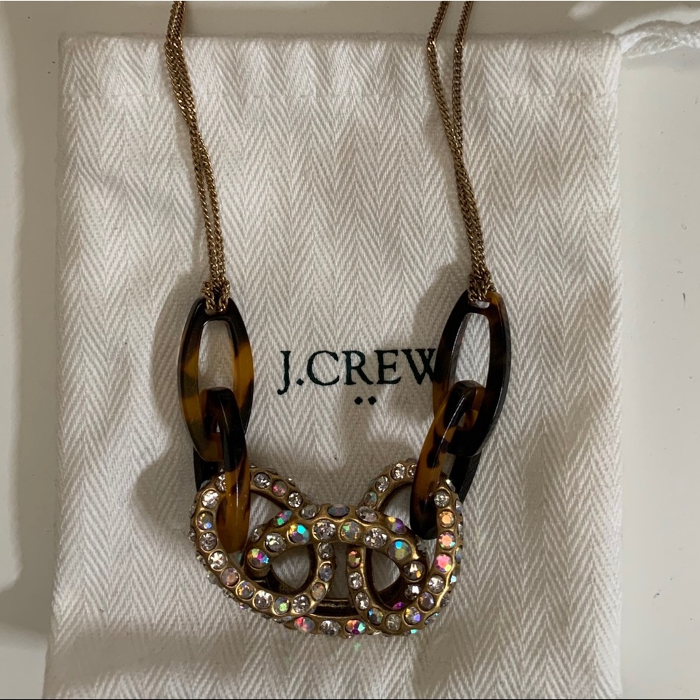 Jcrew leopard print a/gems necklace